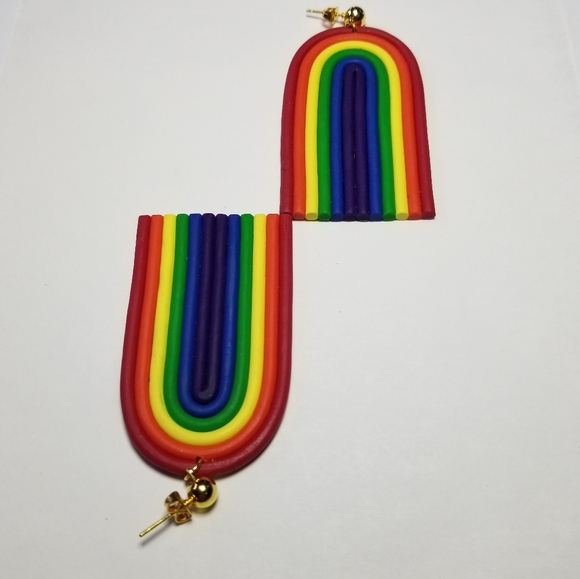 Handcrafted polymer clay earrings - Picture 2 of 2